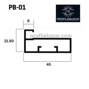 Aluminium 45MM GLASS FRAME PROFILE, Aluminium Glass Profile,Square 45mm Shutter Profile,Aluminium Glass profile,KITCHEN SECTIONS 45mm Profile,Roman Rectangular Aluminium Kitchen Profile Shutter,Aluminium Frame Profile width 45 mm,45mm frame profile,45mm Aluminium Profile for 4mm to 5mm Glass,Hettich Straight Frame Profile, Width 45mm / Length 3000mm, Aluminium Finish - HT9,Aluminum 45mm Frame Profile,Profilebazar