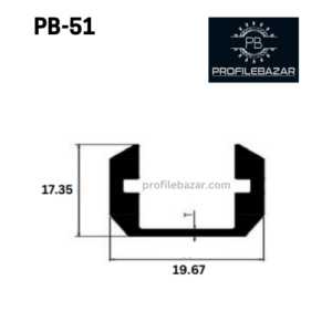 12mm U Glass Fix,,Glass Partitions Profile