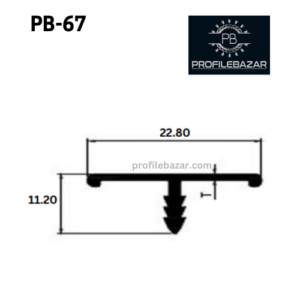 T- Inlay Profile 22mm, 22mm Aluminium edge profile, Decorative Profile